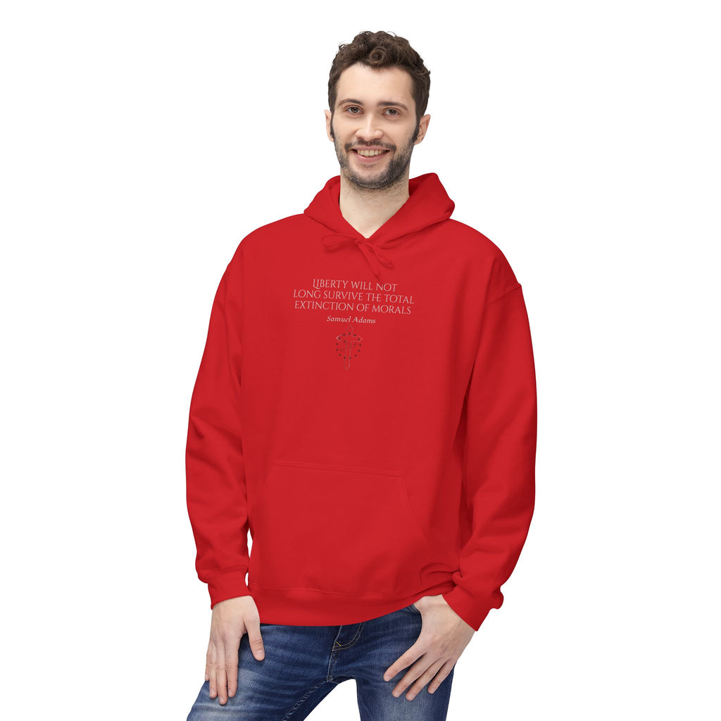 Minimalist Hoodie with Subtle Samuel Adams Liberty Design