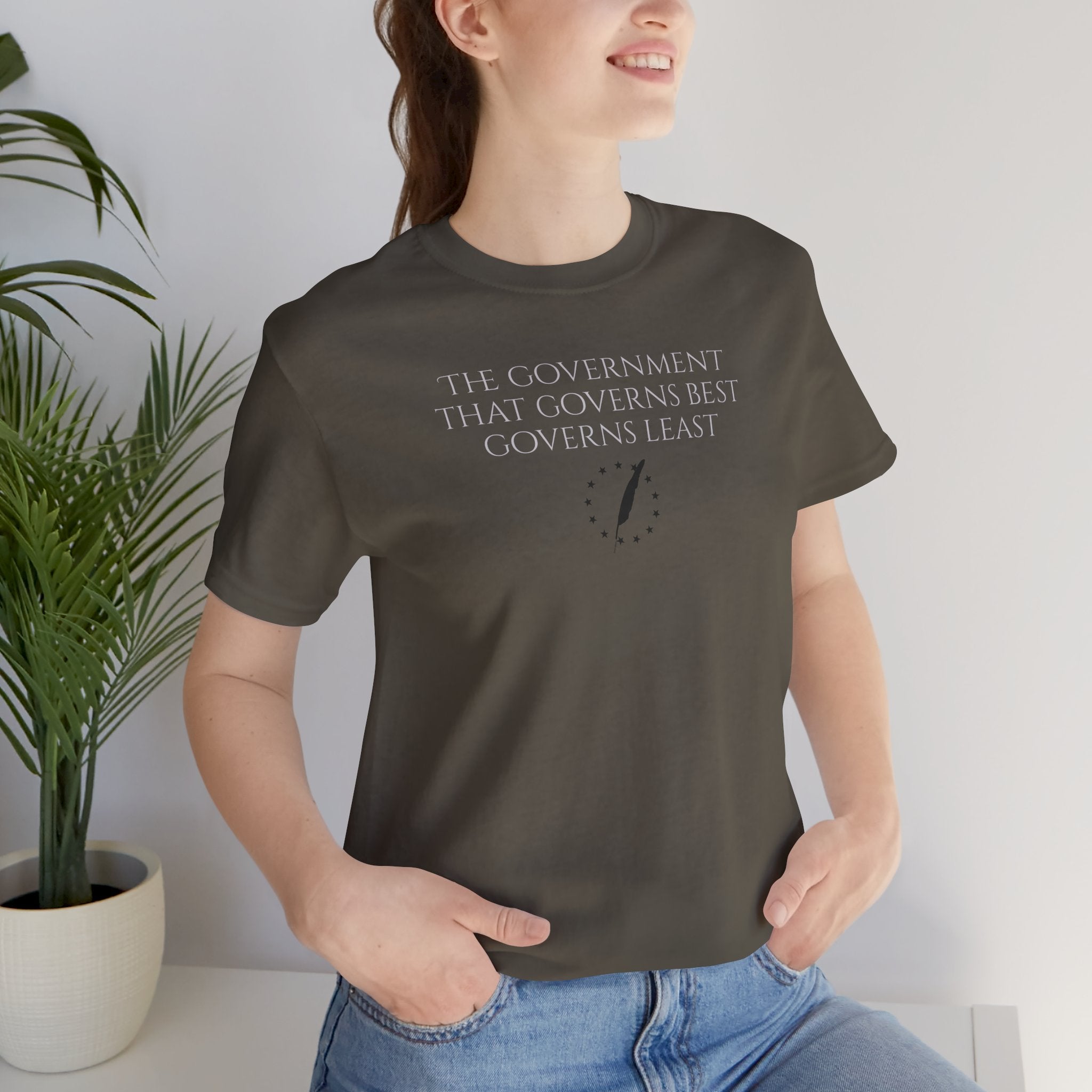 T‑Shirt — “The Government That Governs Best Governs Least” Liberty Graphic Tee