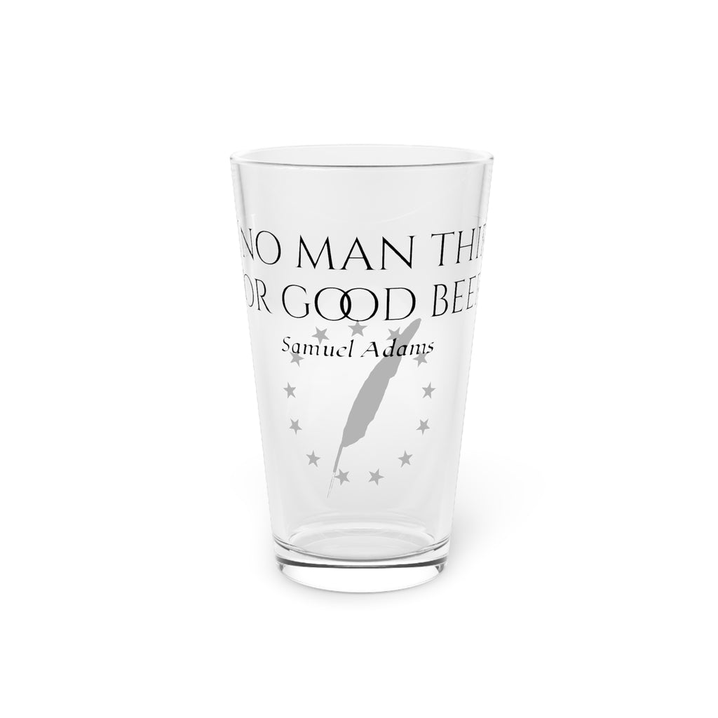 “Let No Man Thirst For Good Beer" Quill & Stars Pint Glass, 16oz
