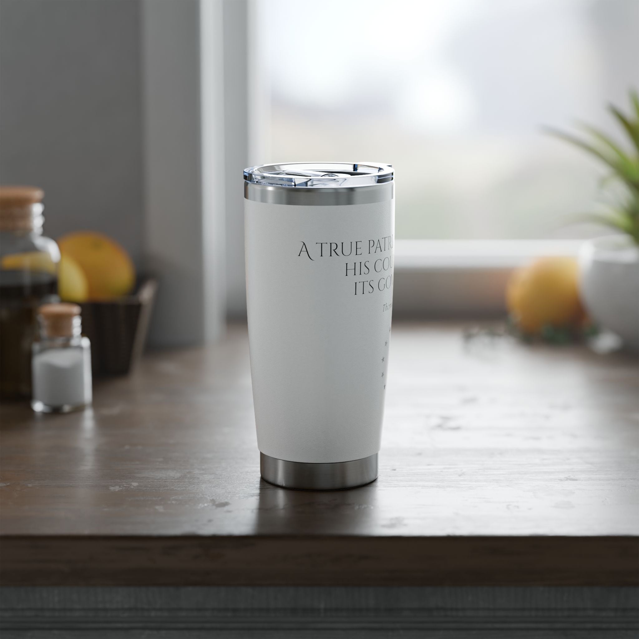 20oz Tumbler – Insulated Stainless Travel Cup with Thomas Jefferson Script