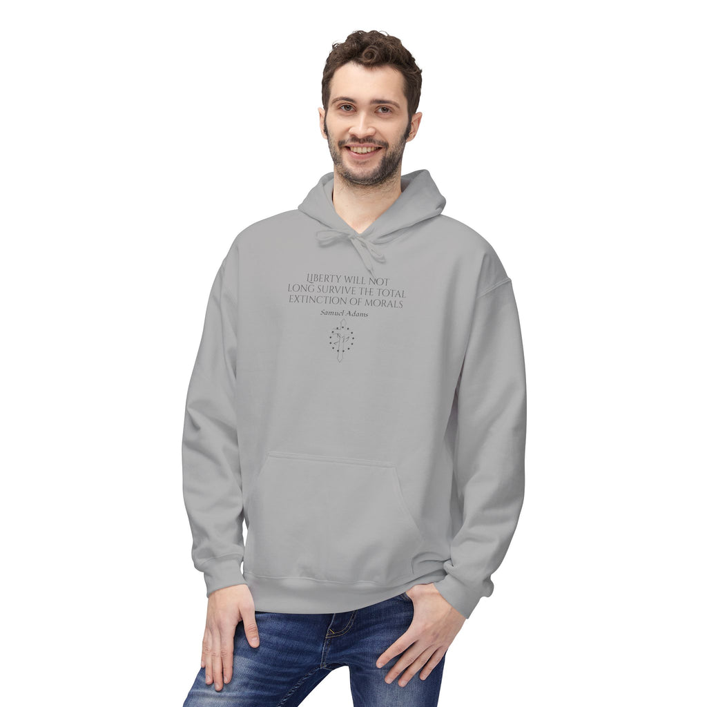 Minimalist Hoodie with Subtle Samuel Adams Liberty Design