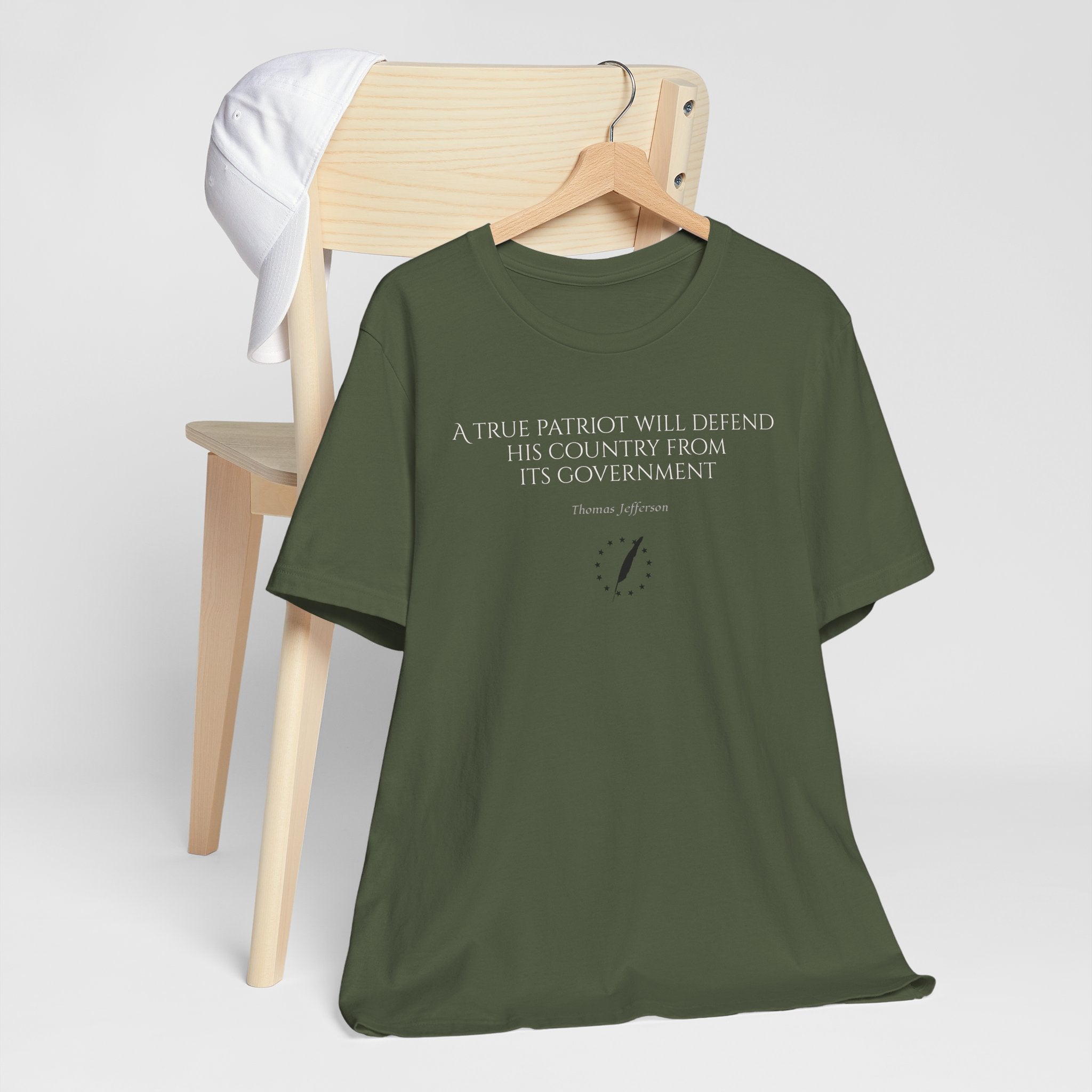 Jefferson Tee — “A true patriot will defend his country from its government” (Thomas Jefferson)