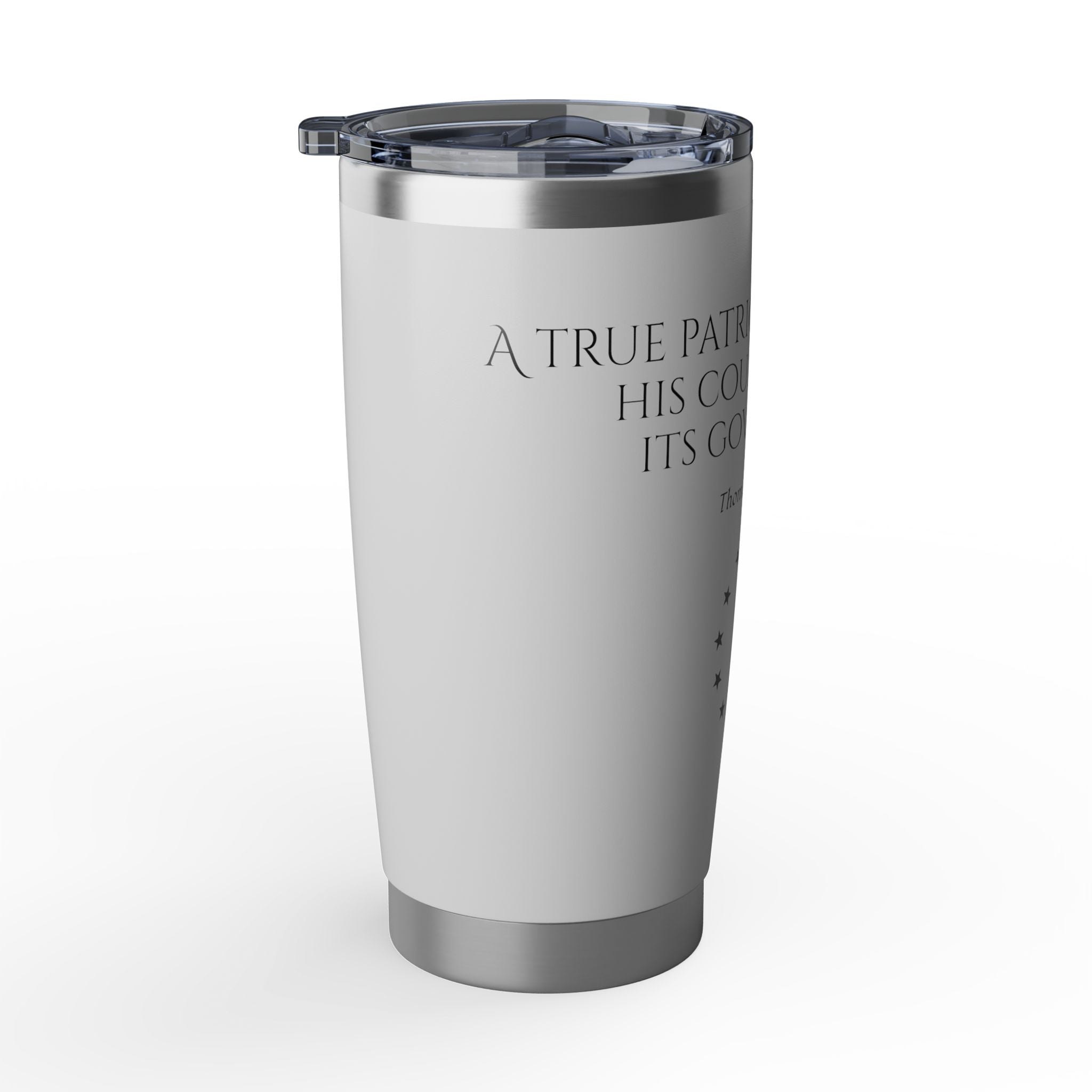 20oz Tumbler – Insulated Stainless Travel Cup with Thomas Jefferson Script
