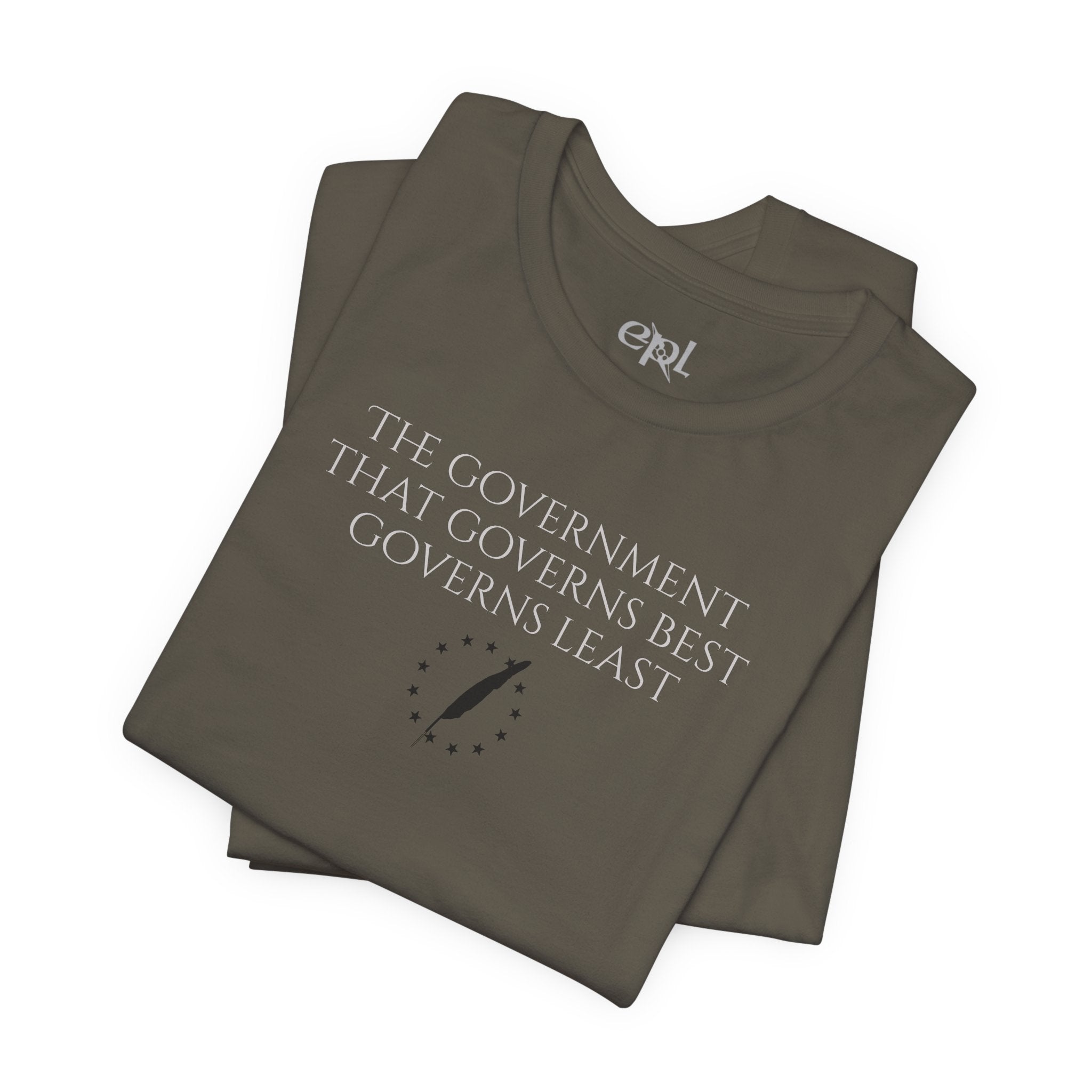 T‑Shirt — “The Government That Governs Best Governs Least” Liberty Graphic Tee