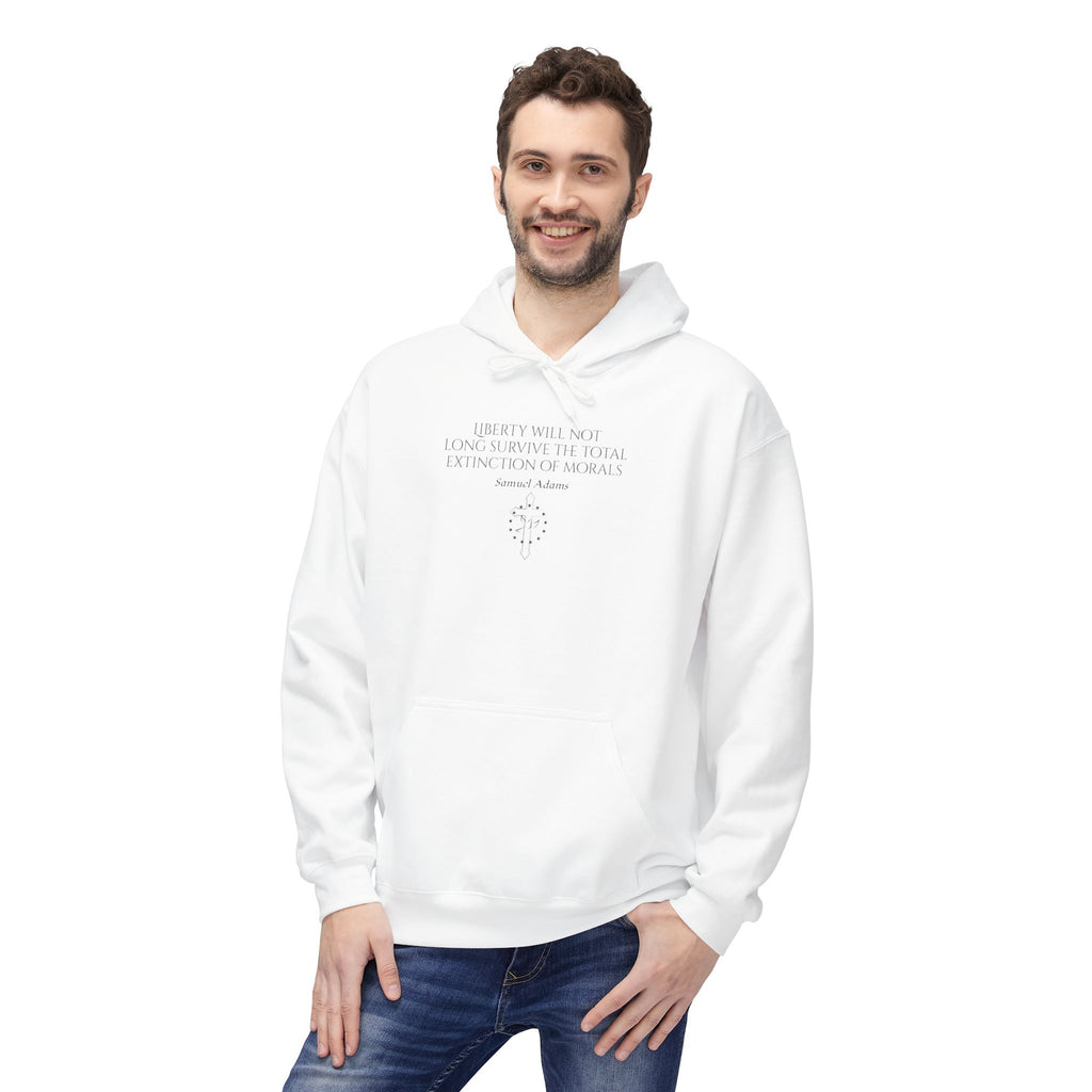 Minimalist Hoodie with Subtle Samuel Adams Liberty Design
