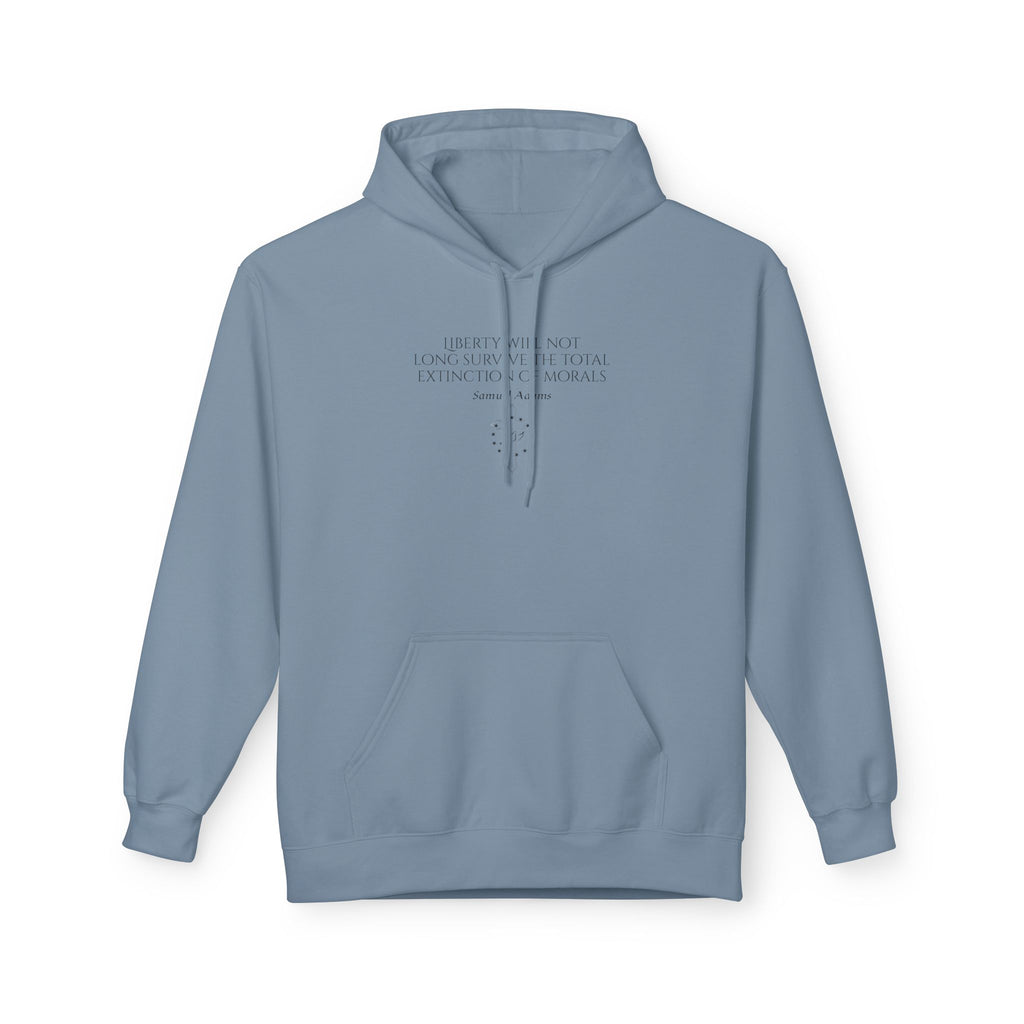 Minimalist Hoodie with Subtle Samuel Adams Liberty Design
