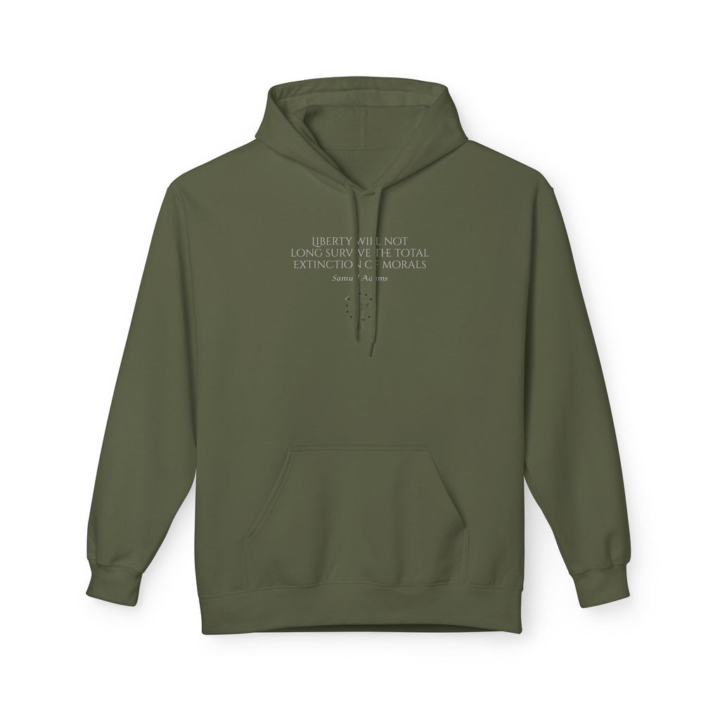Minimalist Hoodie with Subtle Samuel Adams Liberty Design