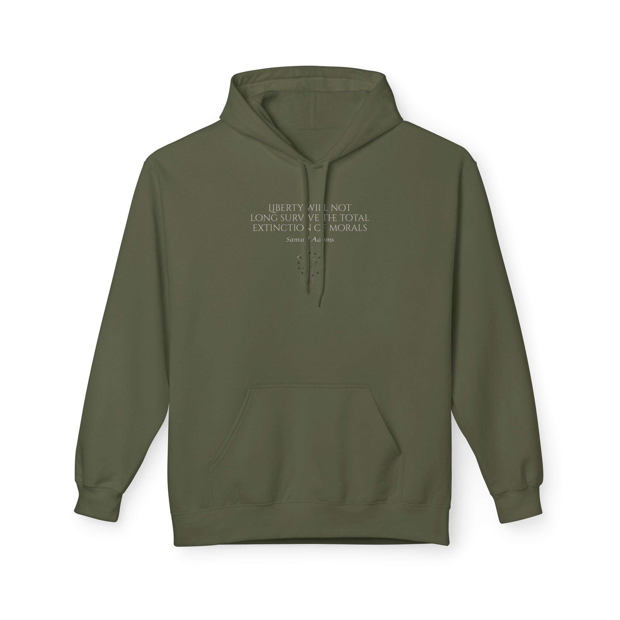 Minimalist Hoodie with Subtle Samuel Adams Liberty Design